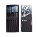Sushi Online Top Seller 5-Pairs 23cm Chopsticks Japanese Style Flower Pattern Wood Chopsticks with Gift Box