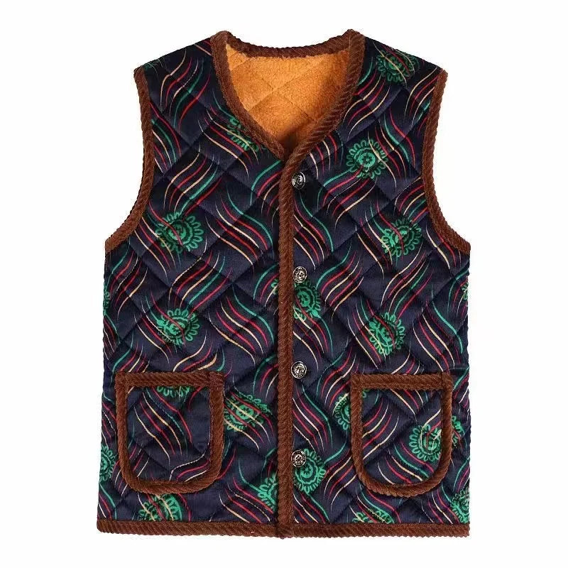 Free Sample Floral Fleece Hospital Women Quilted Vest Over Sized Women Vest Thermal Vest for Women