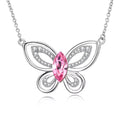 Wholesale Love and Hope Series Sterling Silver 925 Jewellery Crystal Butterfly Pendant Necklace