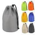 OEM Custom Round Bottom Sandwich Mesh Drawstring Cosmetic Organizer Bag Gadget Storage Mesh Pouch With String OEM