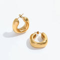 JOOLIM Jewelry PVD 18K Gold Plated Waterproof Statement Hollow Chunky Hoop Earring Stainless Steel Jewelry Fashion Jewelry MegaBDM