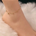 AA01534 No Fade Beaded Chain Fashion Jewelry Anklets for Women Simple Luck Foot Chain Bracelets Stainless Steel Anklet