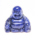 HZ Handmade Beautiful Crystal Christmas Laughing Buddha Sodalite Healing Crystal Carvings for Gifts Crafts