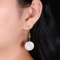White Jade Stone Earrings Stainless Material Natural Stone ES007