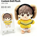 Manufacturer OEM ODM High Quality Custom Soft Kpop Idol Doll Toy Plush Doll With Cute Sweater and Low MOQ Stuffed Toy