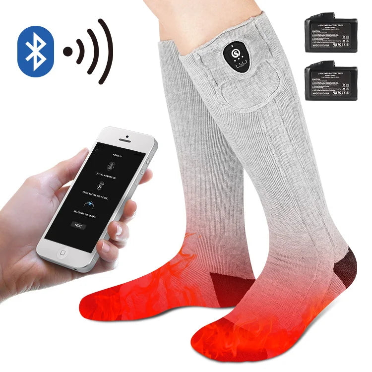 High Quality Double Layer Thick Smart Rechargeable Li-ion Battery Electric Heating Winter Sports Socks for Outdoor Hiking
