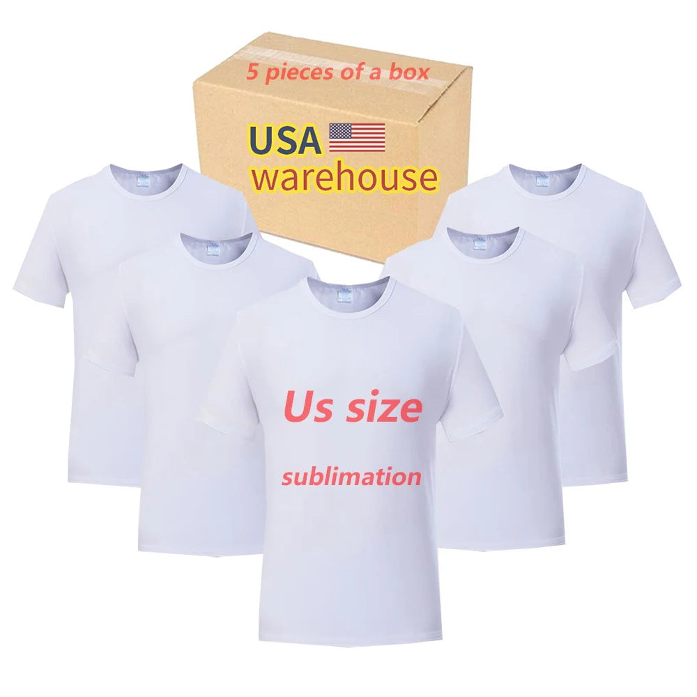Blank Shirts for Women Us Warehouse Sublimation Shirts 100polyester US Size Blank Polyester t Shirts Custom Printing