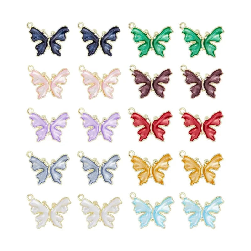 DIY Butterfly Charm Alloy Enamel Pendant Creative Bracelet Charm for Jewelry Craft Making Anniversary Birthday Gift