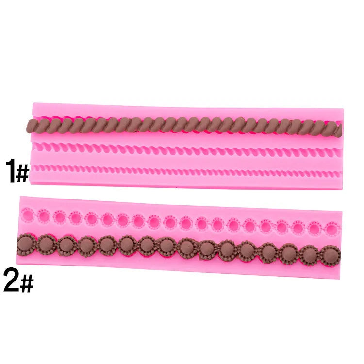 2PCS Silicone Stripe Decoration Diy Creative Baking Silicone Fondant Mold