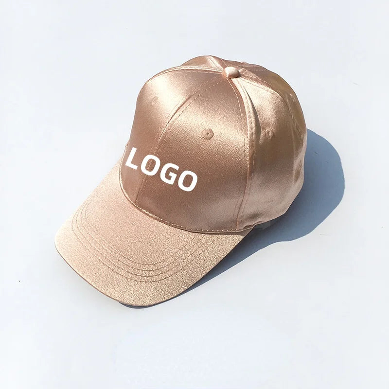 Women's Trendy Custom Satin Sports Cap Baseball Cap 100% Polyester Spring Summer All-Season