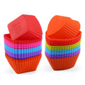 Manjia Multicolor Easy Clean Non-stick Silicone Muffin Cups BPA Free Cupcake Liners Reusable Silicone Baking