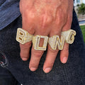 Luxury Iced Out 925 Sterling Silver Baguette VVS Moissanite Diamond Custom Hip Hop Letter Ring for Men