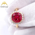 Goldleaf Jewelry Custom 14K 18K Gold Engagement Ring Custom Size Acceptable Women Wedding Jewelry Gold Lab Grown Ruby Ring