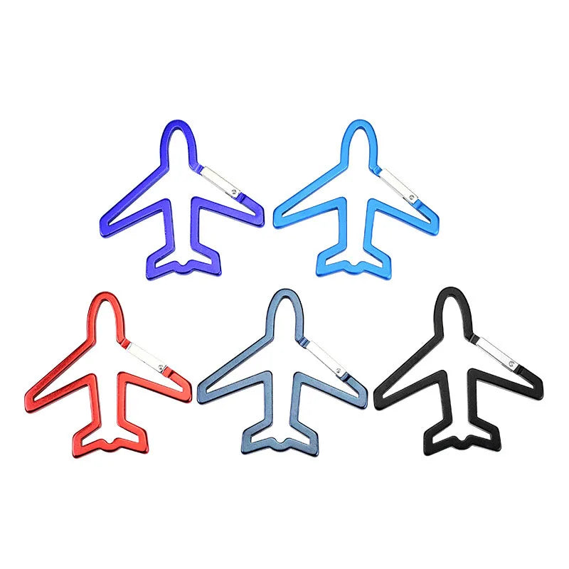 Promotional Gifts Multi-Color Options Customizable Size Laser Custom Logo Airplane Shaped Aluminum Carabiner