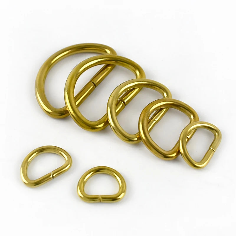 Meetee BD008 10-38mm Solid Brass Belt Buckle High-end Luggage Leather Hardware Accessories Adjustable Bag D Ring