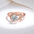 Factory Wholesale Vintage Design 1Carat S925 Sterling Silver D Color Women's Wedding Diamond Rose Gold Plated Moissanite Ring