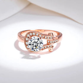 Factory Wholesale Vintage Design 1Carat S925 Sterling Silver D Color Women's Wedding Diamond Rose Gold Plated Moissanite Ring