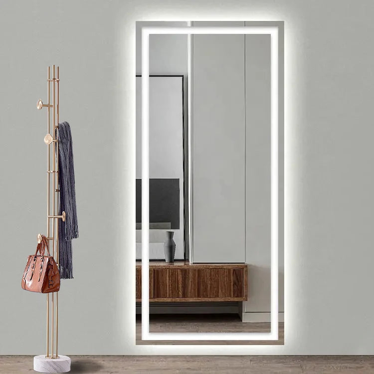 Wholesale Wall Mounted Backlit Led Full Length Mirror Rectangle Hair Salon Mirror Beauty Barber Anti Fog Dressing Mirror