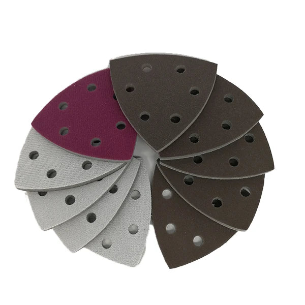 90*90*90mm 6 Holes Red Mouse Sponge Sand Wet & Dry Sanding Sponge Triangle Foam Sandpaper for Abrasive Tools Polishing Grinding