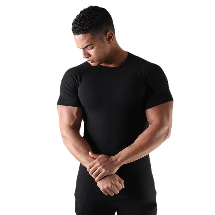 OEM Men's Gym Sport Suits Casual Fitness T-shirt Solid Color Sports Clothes Breathable and Lightweight