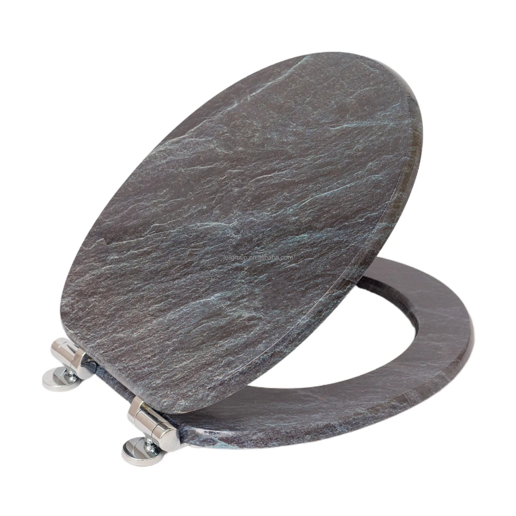 Soft Close Quick Release Round Closed Front Marble MDF Toilet Seat Cover for Bathroom Application WC Sitz