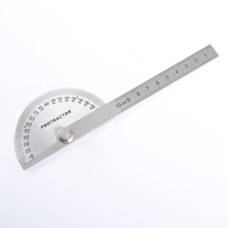 CJTOOL CJ-5069 Stainless Steel Protractor Teaching Measuring Tool 180 Degree Angle Finder Straight Ruler 6"/150mm