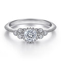 Luxury Diamond Cubic Zirconia White Gold Colour Customized Engrave Logo Silver Ring for Party