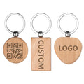 Personalized Promotional Gift Blank Date Name Custom Logo Wood Keychain for Engraving