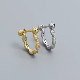 2024 New 925 Sterling Silver Minimalist Zircon U Shape Ear Bone Hoop Earrings