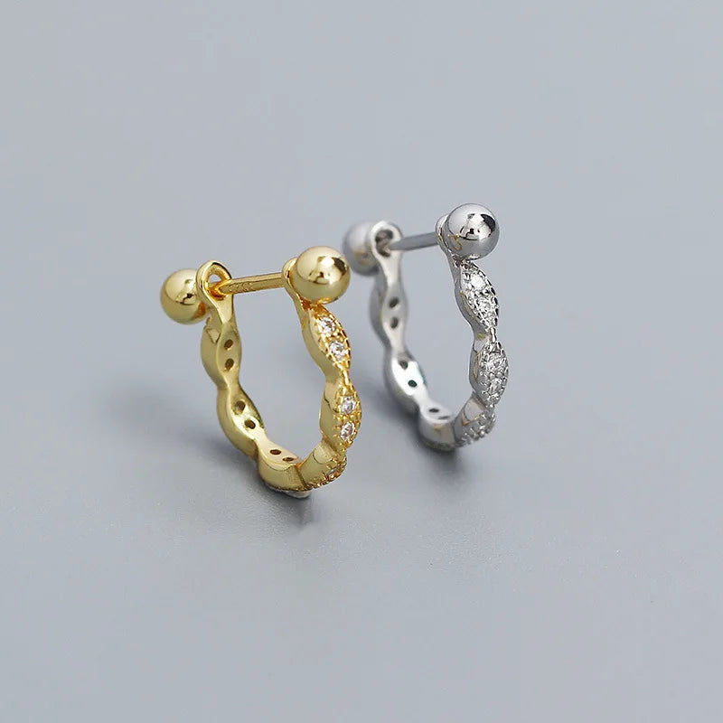 2024 New 925 Sterling Silver Minimalist Zircon U Shape Ear Bone Hoop Earrings