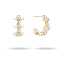 LOZRUNVE Korean Jewelry 925 Silver 14k Gold Fashion Pierced Spike Open Small Hoop Earring