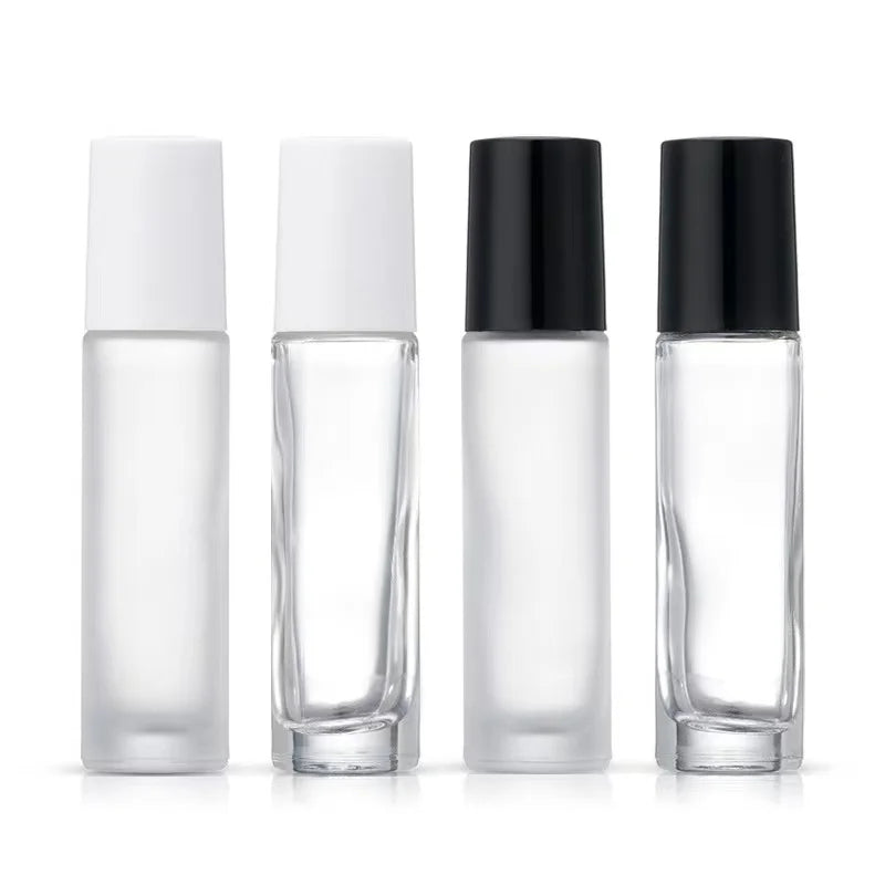 Portable 10ml 15ml Perfume Glass Roller Bottle Essential Oil Roll-on Bottle