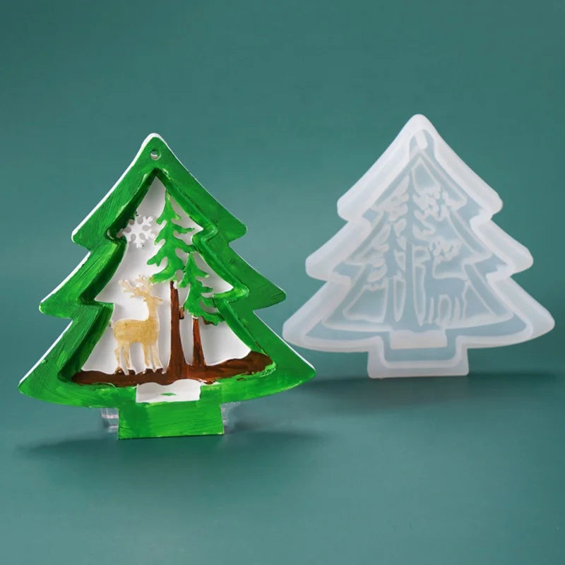 New Arrival Christmas Tree Pendant Mold for Resin Craft