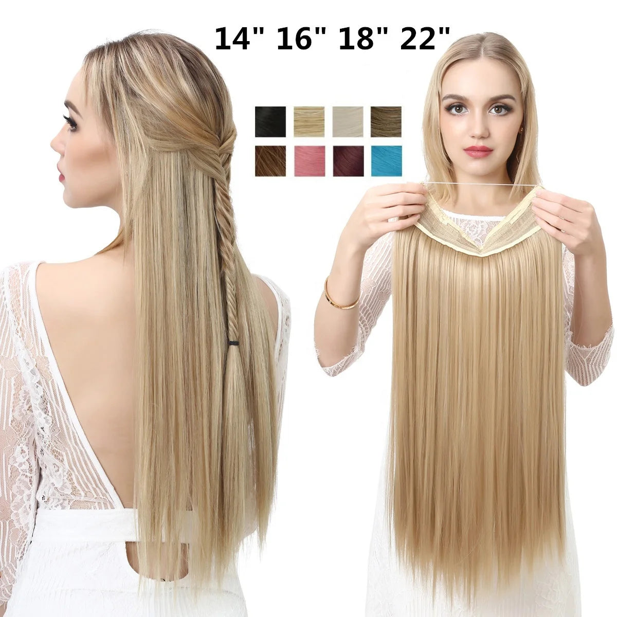 SARLA Natural for Wire Hair Extension Straight Private Label Synthetic Fiber for Invisible High Temperature Machine Double