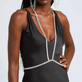 Hot-Selling Water Diamond Accessories Elegant Minimalist Geometric Chest Chain Simple and Versatile Body Chain