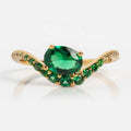 LOZRUNVE 925 Sterling Silver Fashion Jewelry Gradient Oval Birthstone Ring