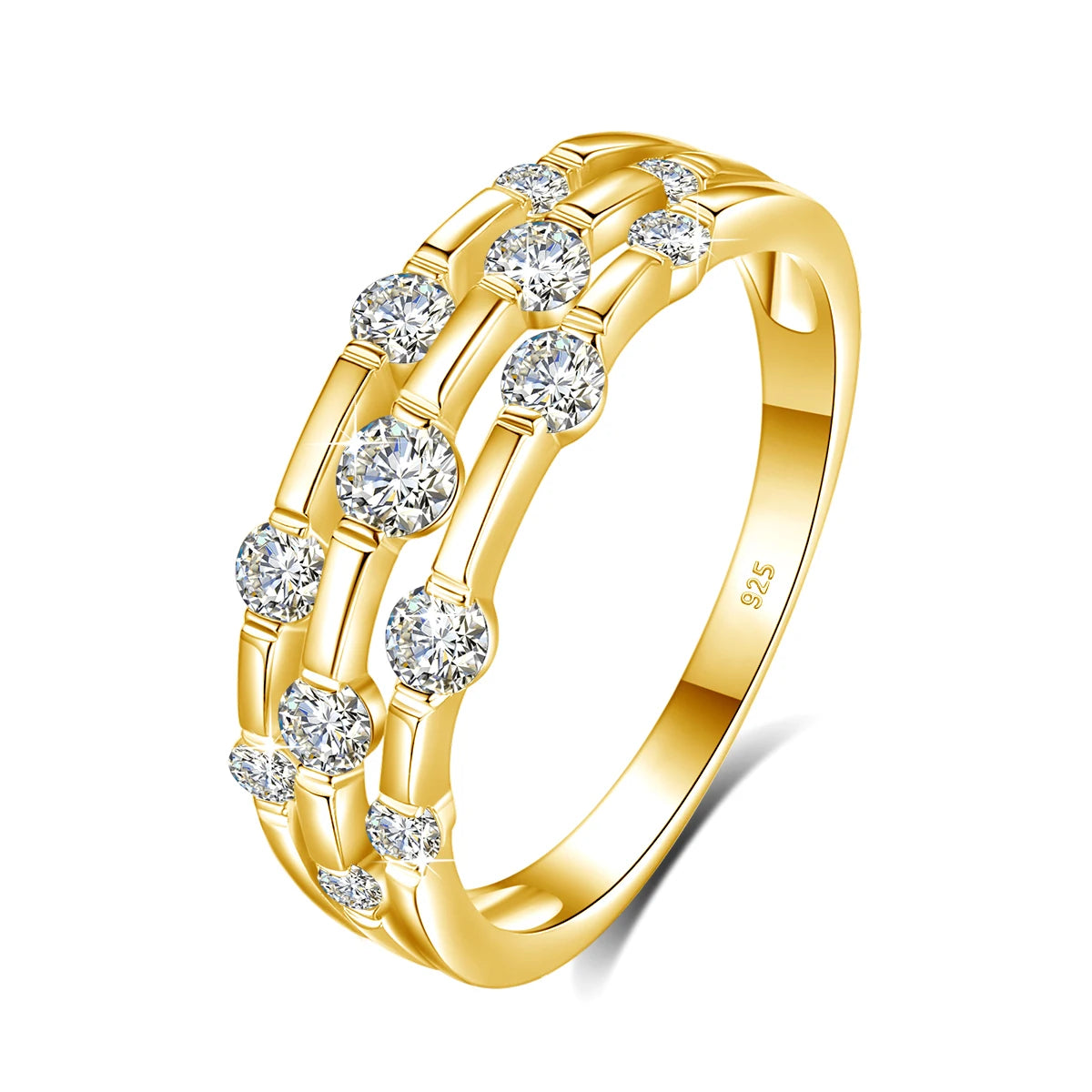 Luxury 2026 Jewelry Designer Eternity Band Wedding Gift Unisex Pass Diamond Test Moissanite 925 Silver Platinum Plated Ring