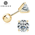 Chasau New Hot Selling 6.5mm 1CT 1 Carat D-Color Moissanite 925 Sterling Silver Screw Back Stud Earrings for Women