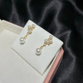 Wholesale 18K Gold Plated Pearl Drop Stud Earrings for Women Semi-Finished Elegant Accessories for Wedding Party Gift Giving