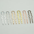 Women's 1.2mm*7cm Brass U-Shaped Hairpin Two Teeth Hair Forks for Long Hair & Bun Head Hair Decoration for Girls