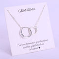 Mother's Day Jewelry Necklace Double Circle Infinity Pendant Mom Granddaughter Two Interlocking Connecting for Pendant Necklaces