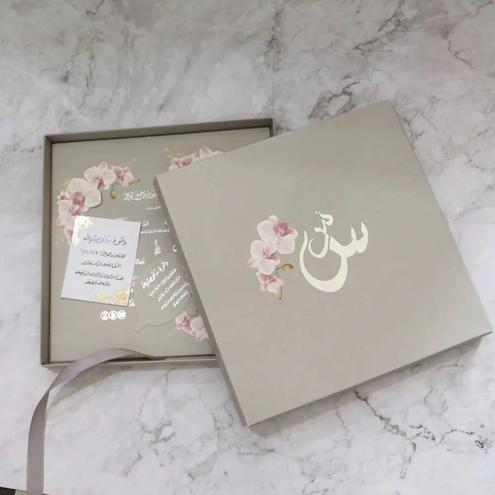New Design 3D Floral Design Wedding Invitations Hardcover Invitation Card with Boxes