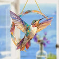 New Hummingbird-shaped Acrylic Pendant Natural Raw Crystal Decor Sun Catcher for Home Garden Outdoor Handmade Window Decoration
