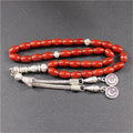 33 Tasbih 6*9mm Oval Natural Red Agate Muslim Gemstone Prayer Beads Misbaha Islamic Rosary Arabic Fashion Eid Ramadan Gifts