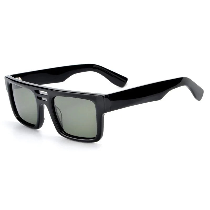 Fashion Square Unisex Chic Oversized Flat Top Mens Polarized Sunglasses Sport 2024 Vintage Acetate Sunglasses Men