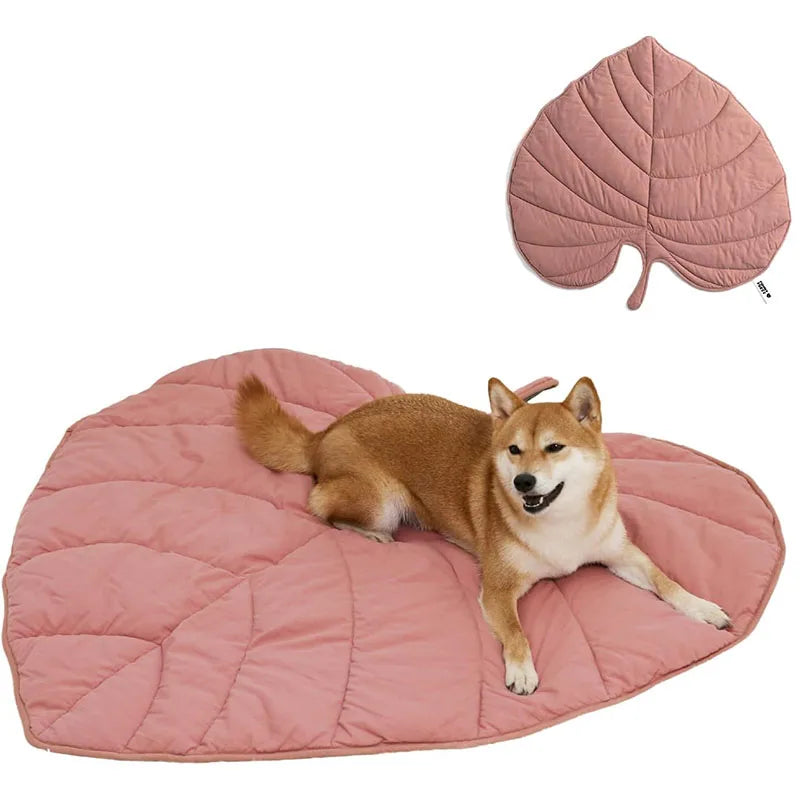 3D Leaf Shape Pet Blanket Soft Cooling Dog Mat for Cat Bed Washable Cushion for Cat Dog Bed Couch Sofa Solid Cartoon