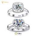 S925 Sterling Silver 2CT Cushion Cut Moissanite Diamond Ring Wedding Ring Jewelry Moissanite Jewelry Ring