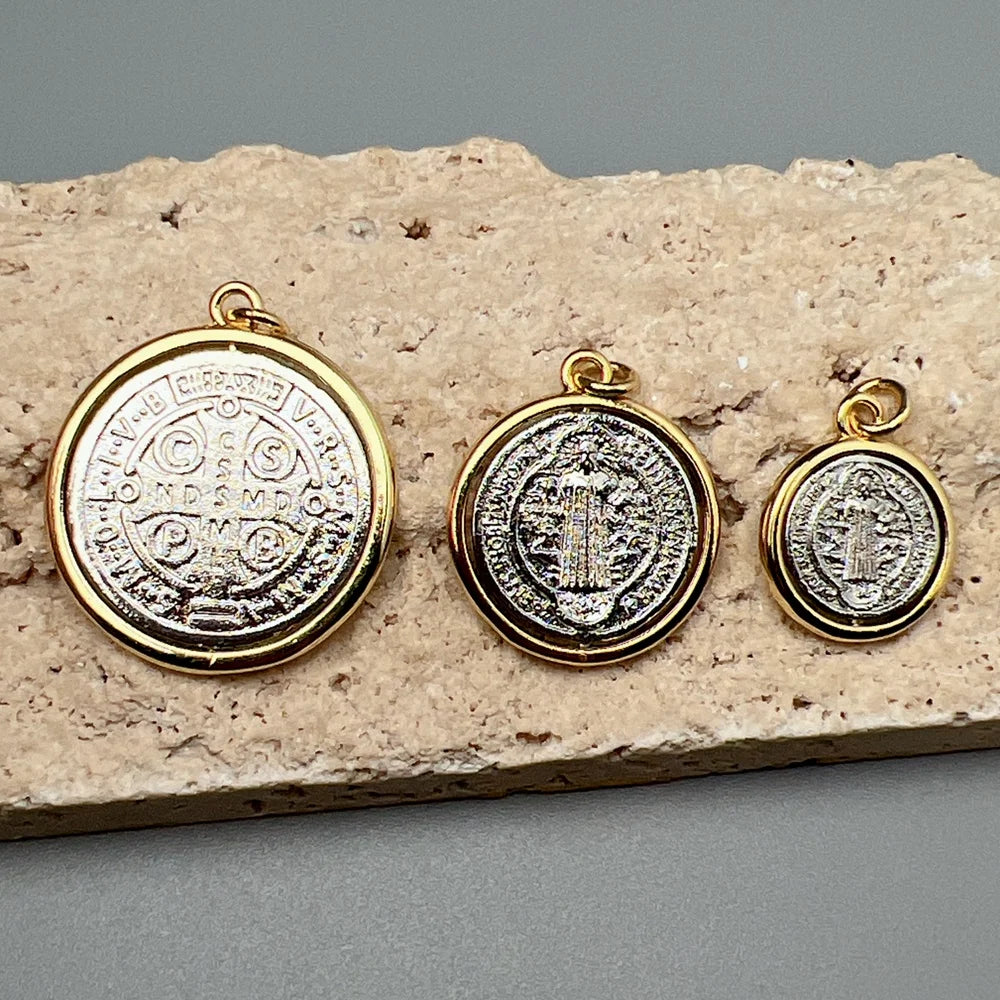 Wholesale Metal Rotatable Cross Saint Benedict Pendants Charms for Jewelry Making Necklace Bracelet Accessories