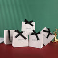 Luxury White Kraft Paper Bag with Ribbon Handle Offset Printing Surface for Jewelry and Door Gifts Watch Use