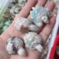 Natural Crystal Carving Craft Healing Crystal Cherry Blossom Agate Turtle Flower Agate Tortoise for Gifts